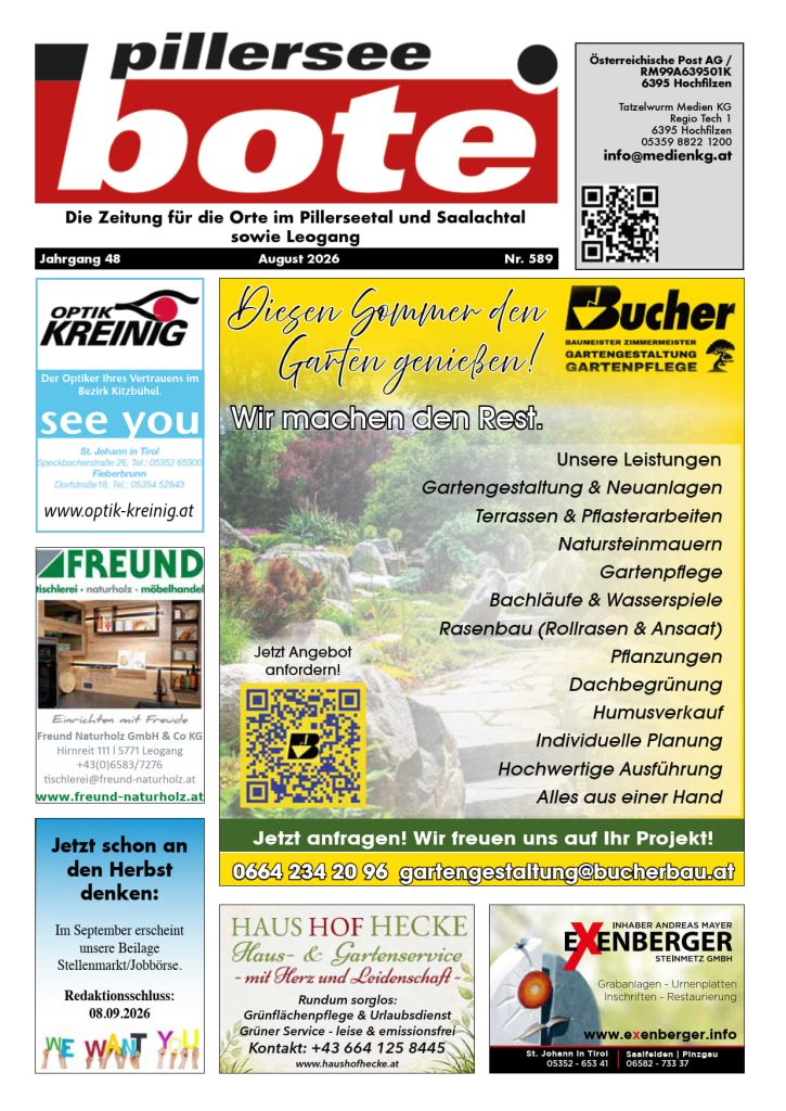 Pillerseebote August 2026