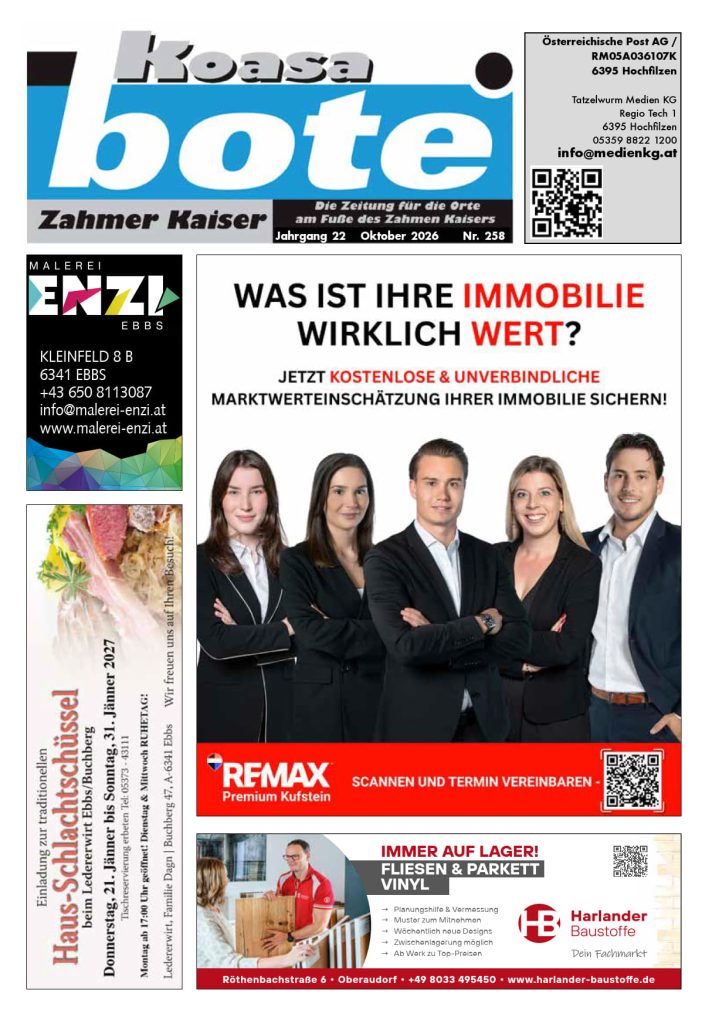Koasabote Zahmer Kaiser Oktober 2026