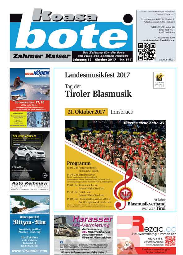 Koasabote Zahmer Kaiser Oktober 2017