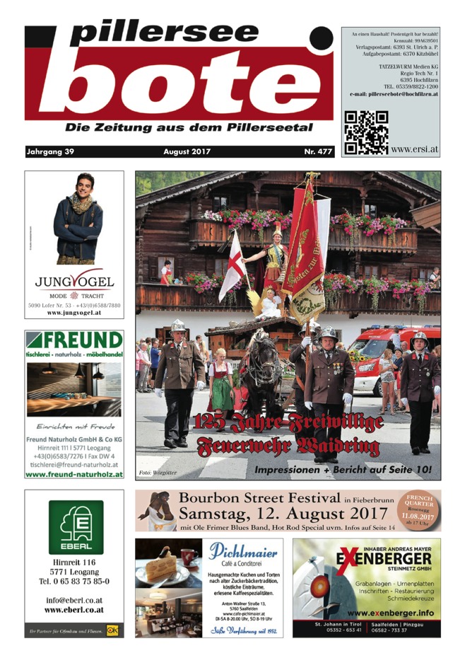 Pillerseebote August 2017