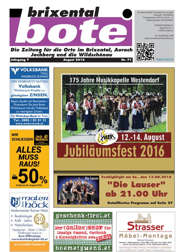 Brixentalbote August 2016